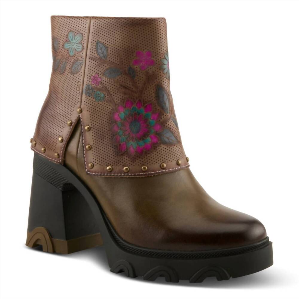NEW L'ARTISTE women's carizma boot in olive multi